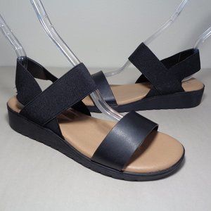 Kensie Size 7 M EVERLEE Black Wedge Heel Sandals New Women's Shoes